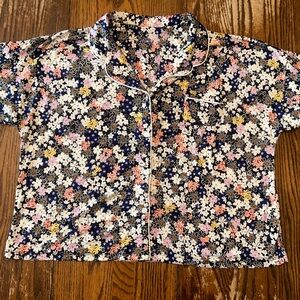 Cuddl Duds Floral Pajama Top - Multicolor